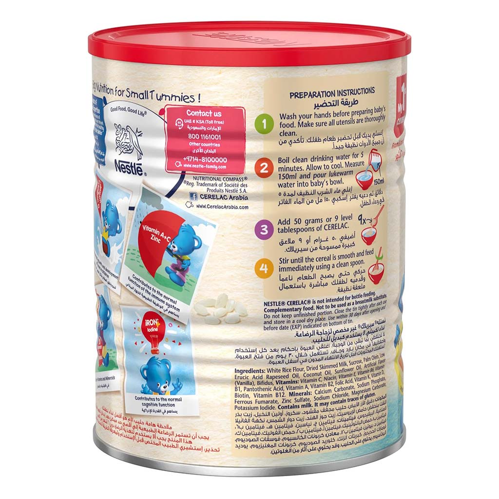 Nestle Cerelac Rice & Milk Infant Cereals From 6 Months 400g - Easy Pharmacy LLC