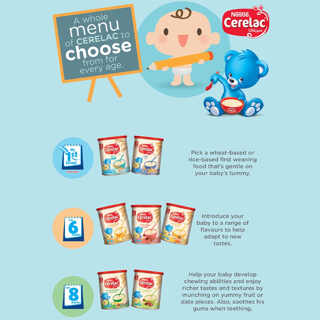 Nestle Cerelac Wheat & Fruits Infant Cereals From 6 Months 400g - Easy Pharmacy LLC