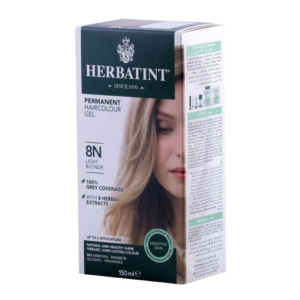 Herbatint 8N Light Blonde Hair Colour Gel 150 mL - Easy Pharmacy LLC
