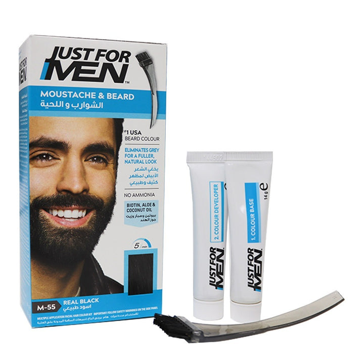 Just For Men Mustache & Beard Color Gel Real Black M-55 - Easy Pharmacy LLC
