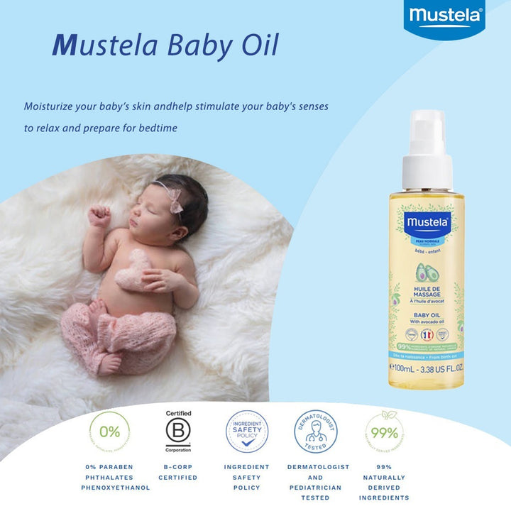 Mustela Baby Massage Oil with Avocado 100 mL - Easy Pharmacy LLC