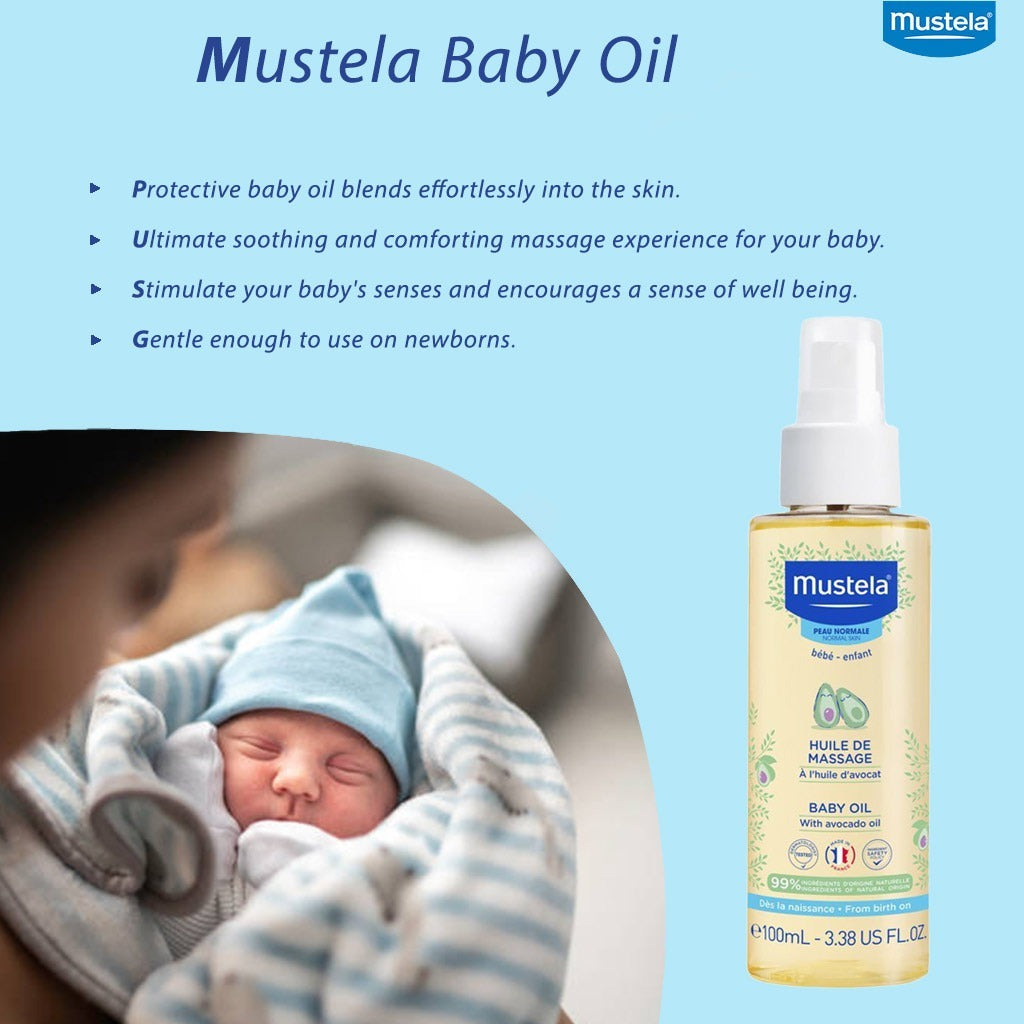 Mustela Baby Massage Oil with Avocado 100 mL - Easy Pharmacy LLC