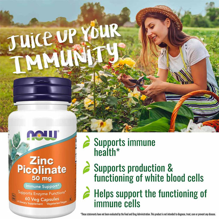 Now Zinc Picolinate 50mg Capsules For Immune Support, Pack of 60's - Easy Pharmacy LLC