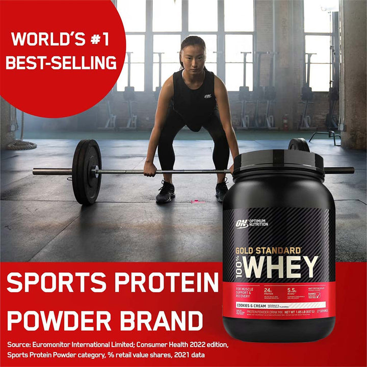 Optimum Nutrition Gold Standard 100% Whey Cookies & Cream Protein Powder 27 Servings - Easy Pharmacy LLC