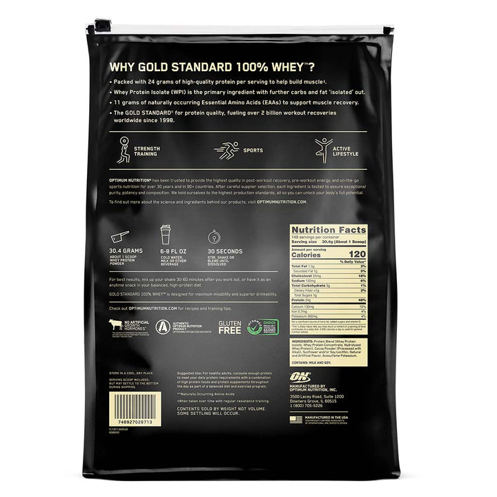 Optimum Nutrition Gold Standard 100% Whey Protein Double Rich Chocolate 10lb - Easy Pharmacy LLC