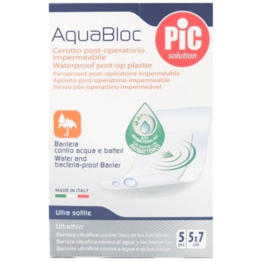 Pic Aquabloc Waterproof Post Op Plasters 5 cm x 7 cm 5's - Easy Pharmacy LLC