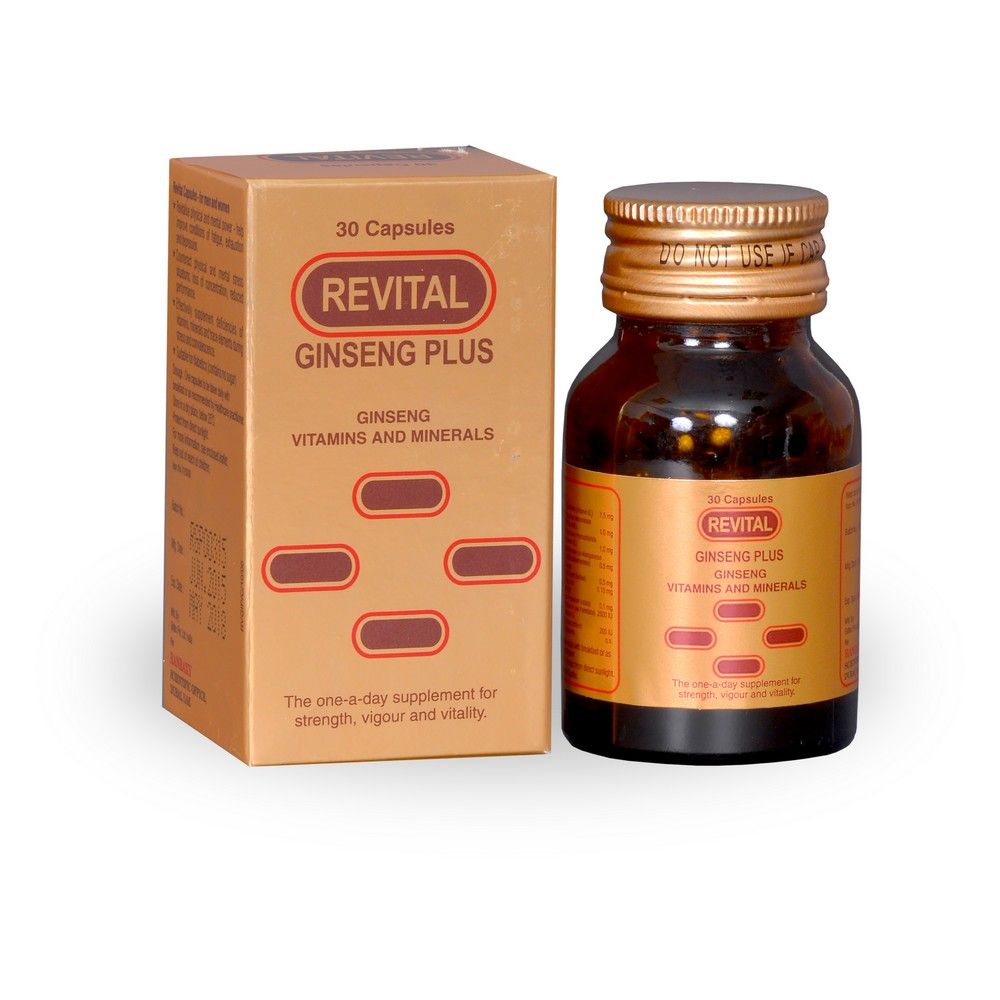 Revital Adult Multivitamin Supplement Capsules With Ginseng, Pack of 30's - Easy Pharmacy LLC