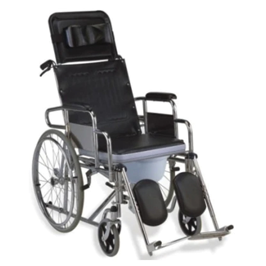 Media6 High back Commode Reclining Wheelchair - Easy Pharmacy LLC