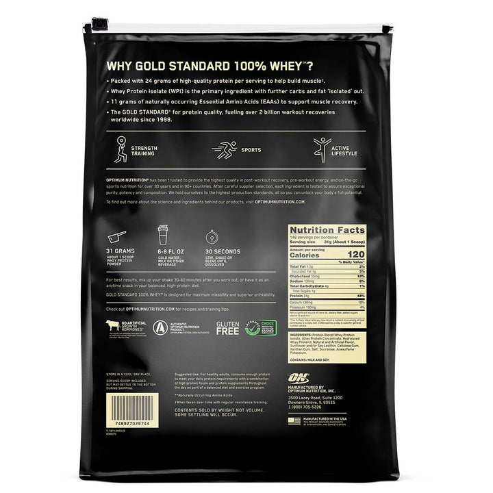 Optimum Nutrition Gold Standard 100% Whey Vanilla Ice Cream 10lb - Easy Pharmacy LLC