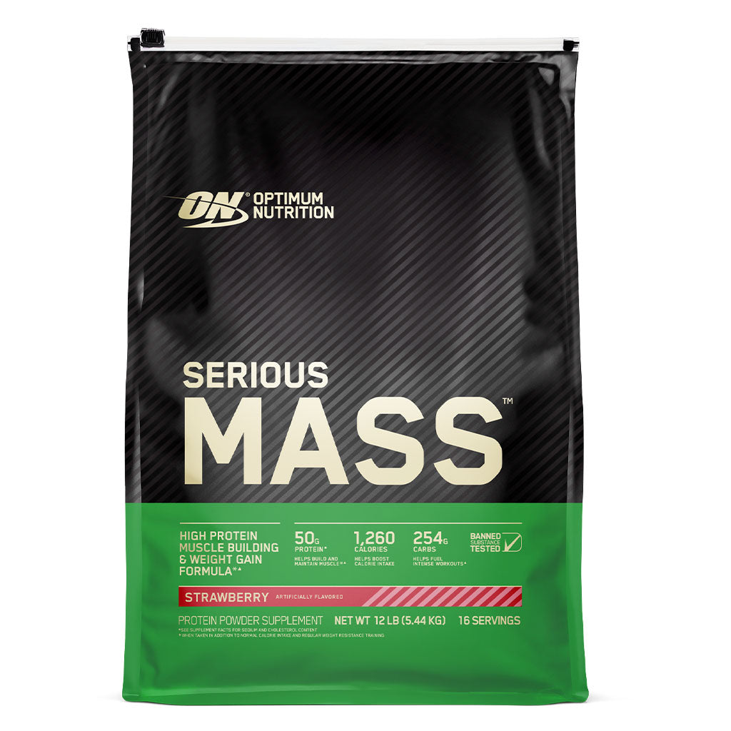 Optimum Nutrition Serious Mass Powder Strawberry 12lb - Easy Pharmacy LLC