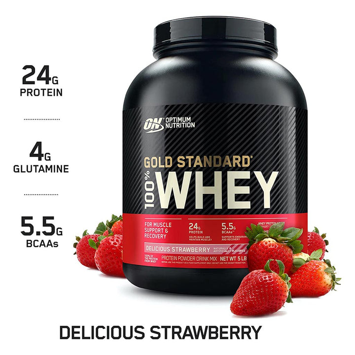 Optimum Nutrition Gold Standard 100% Whey Delicious Strawberry 5lb - Easy Pharmacy LLC