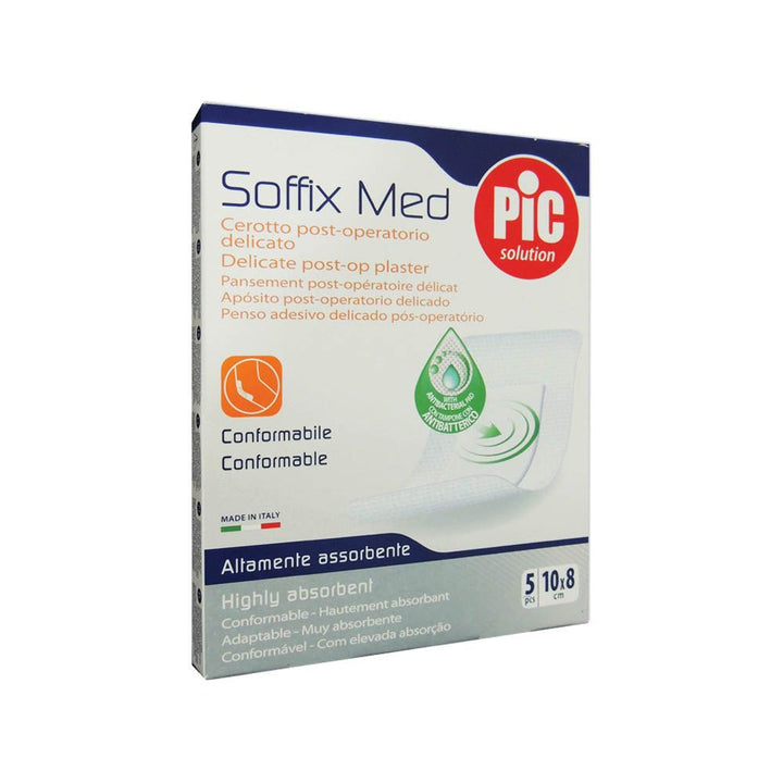 Pic Soffix Med Delicate Post-op Plaster 10 cm x 8 cm 5's - Easy Pharmacy LLC