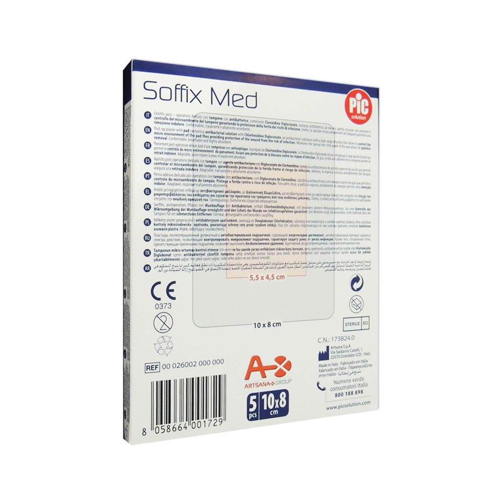 Pic Soffix Med Delicate Post-op Plaster 10 cm x 8 cm 5's - Easy Pharmacy LLC