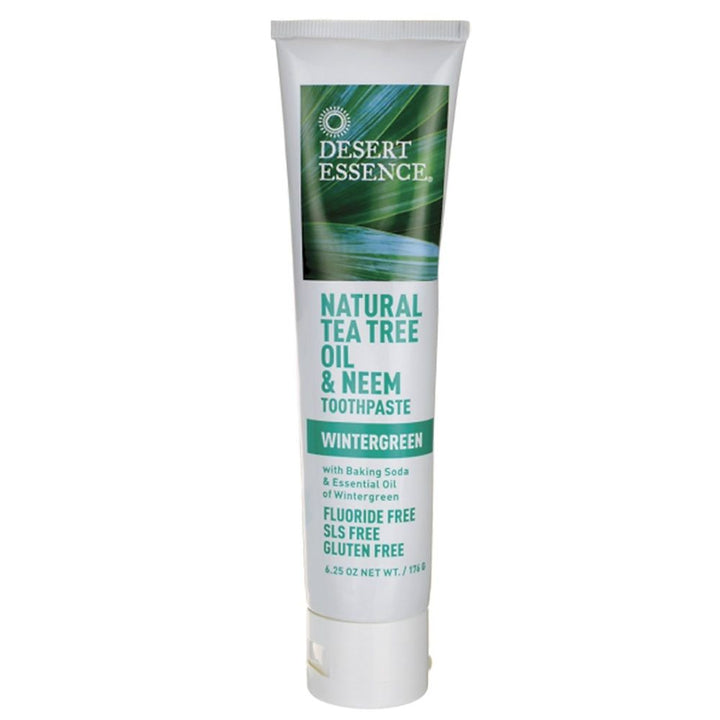 Desert Essence Natural Tea Tree Oil & Neem Wintergreen Toothpaste 6.25 oz, 176 g - Easy Pharmacy LLC