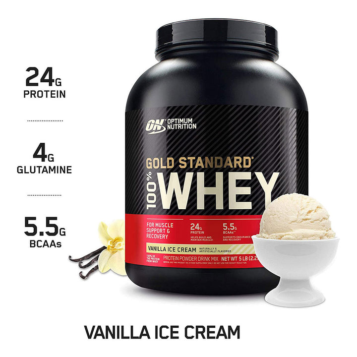 Optimum Nutrition Gold Standard 100% Whey Vanilla Ice Cream 5lb - Easy Pharmacy LLC