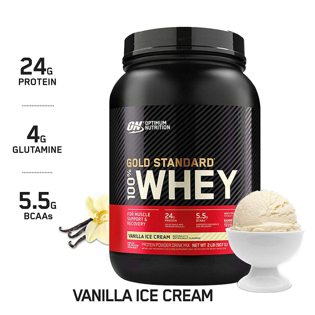 Optimum Nutrition Gold Standard 100% Whey Vanilla Ice Cream Protein Powder 1.98lb - Easy Pharmacy LLC