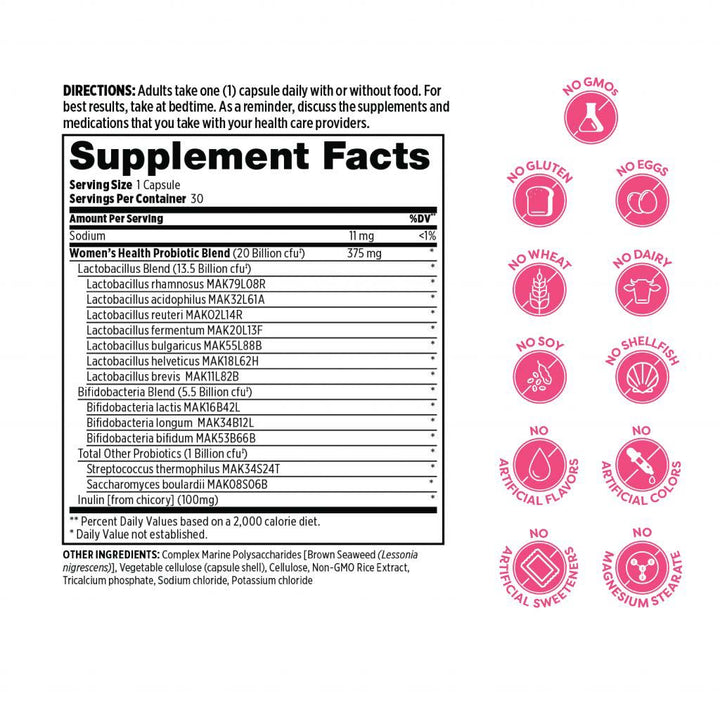 Probulin Women's Health Probiotic Capsules For Digestive Health, Pack of 30's - Easy Pharmacy LLC