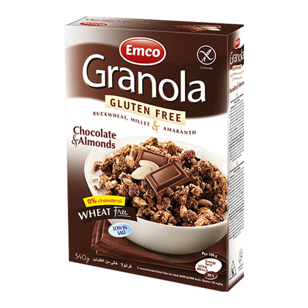 Emco Granola Gluten-Free with Chocolate and Almonds 340 g - Easy Pharmacy LLC