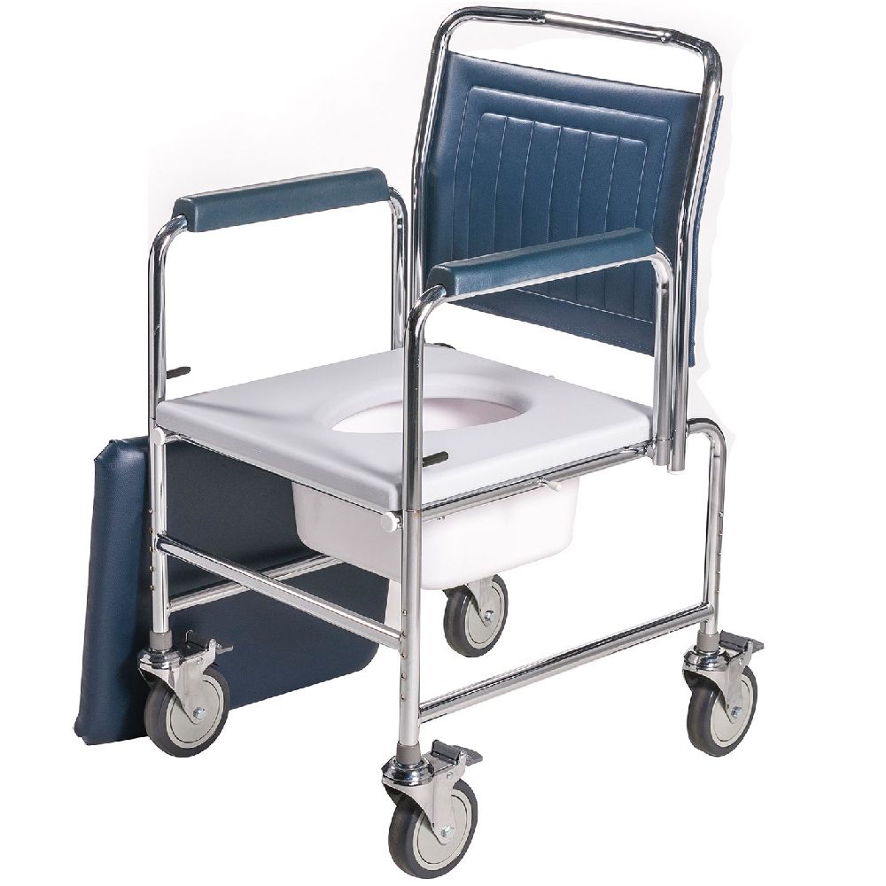 Roma Height Adjustable Mobile Commode Chair 3190A/4BC - Easy Pharmacy LLC