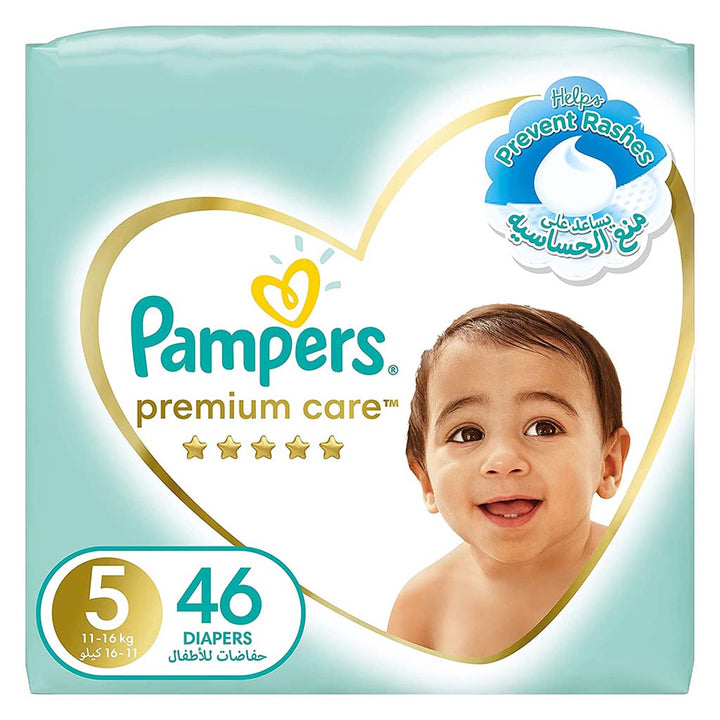 Pampers Premium Care Baby Diapers, Size 5, 11-16Kg, Pack of 46's - Easy Pharmacy LLC