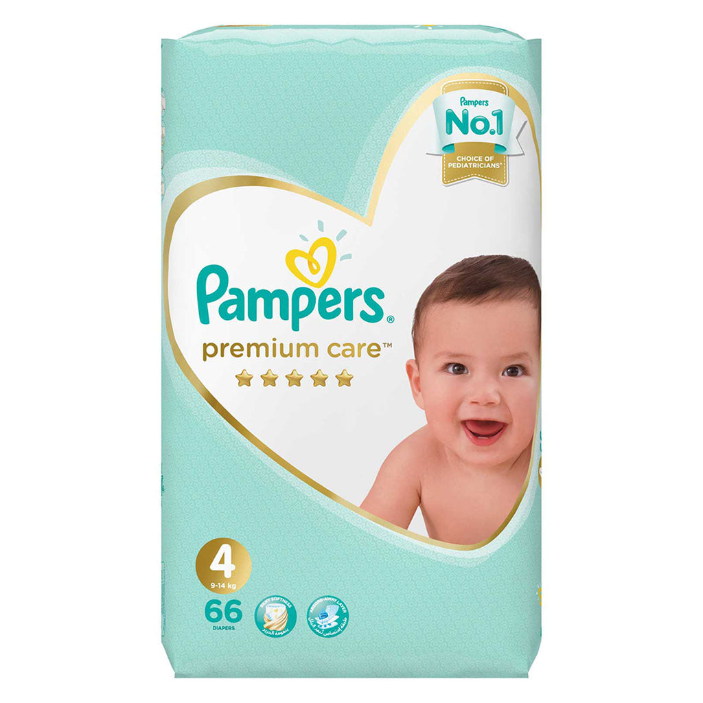 Pampers Premium Care Baby Diapers, Size 4, 9-14Kg, Super Saver Pack of 66's - Easy Pharmacy LLC