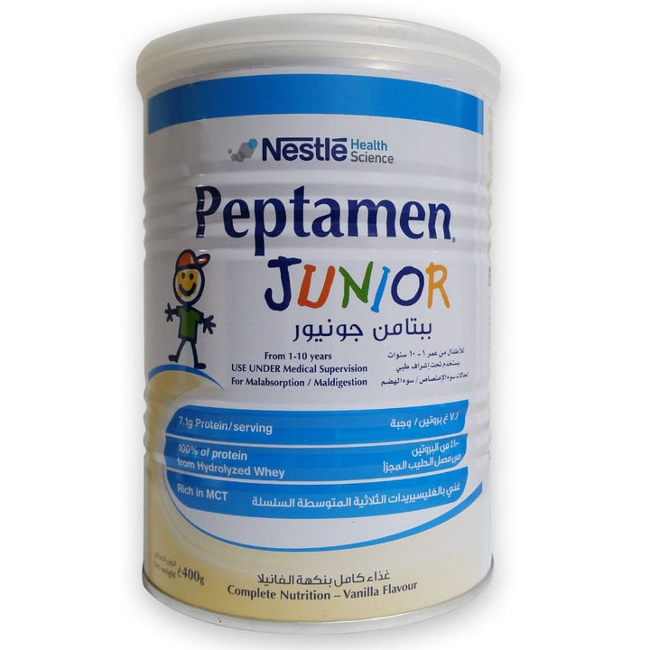 Nestle Peptamen Junior Children's Milk Formula For 1 To 10 Years With Maldigestion, Vanilla Flavour 400g - Easy Pharmacy LLC