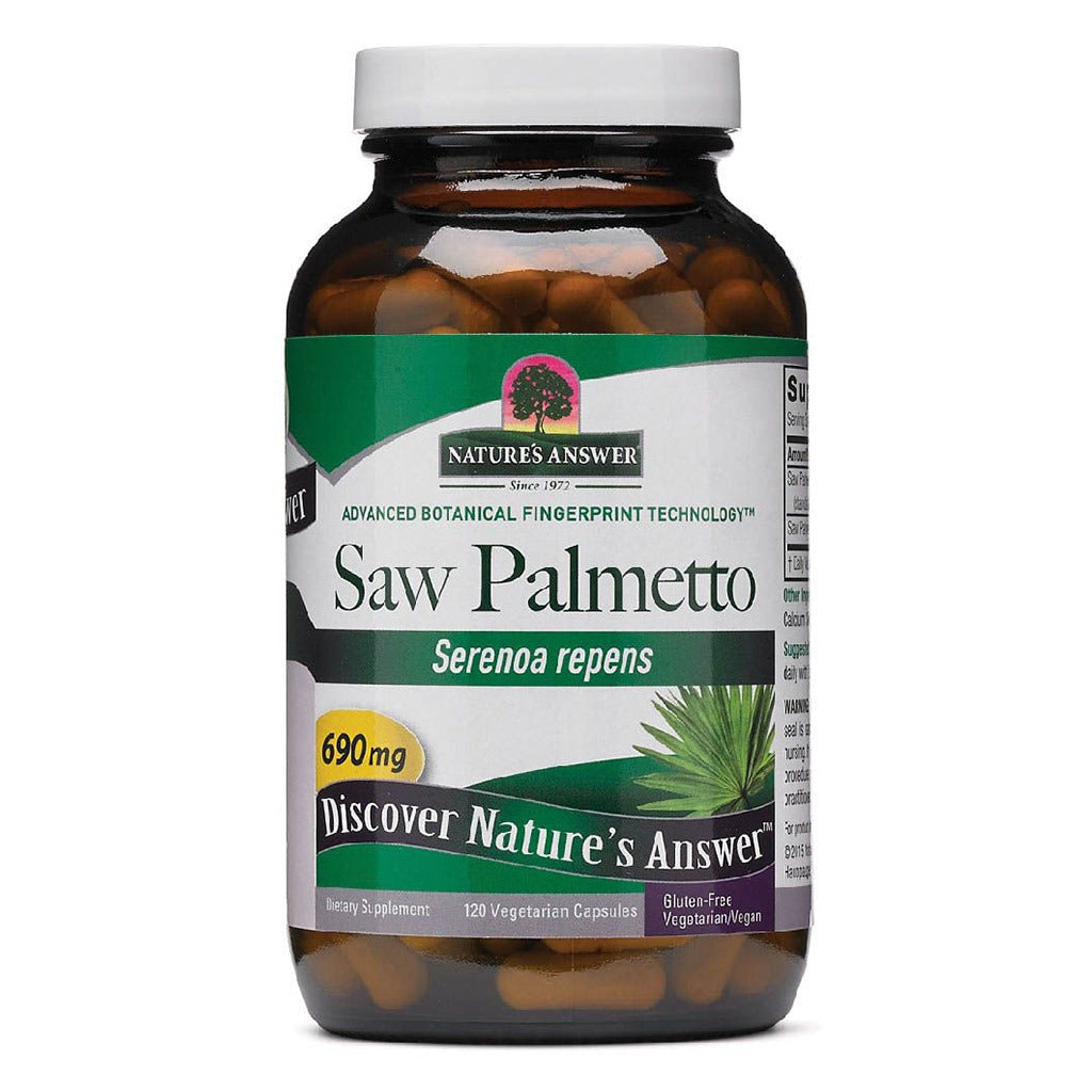Nature's Answer Saw Palmetto 690mg Vegan Capsules For Prostate Health, Pack of 120's - Easy Pharmacy LLC