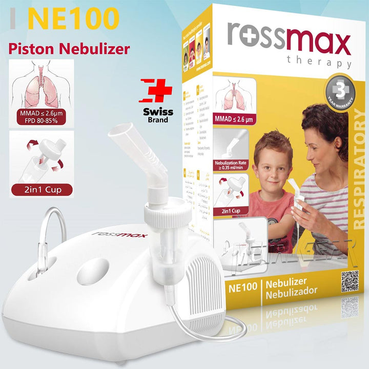 Rossmax Piston Compressor Nebulizer NE100 For Respiratory Care - Easy Pharmacy LLC