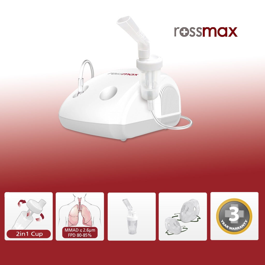 Rossmax Piston Compressor Nebulizer NE100 For Respiratory Care - Easy Pharmacy LLC