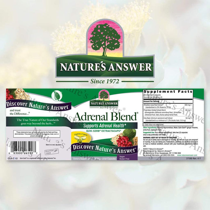 Nature's Answer Adrenal Blend Vegetarian Capsules 90's - Easy Pharmacy LLC