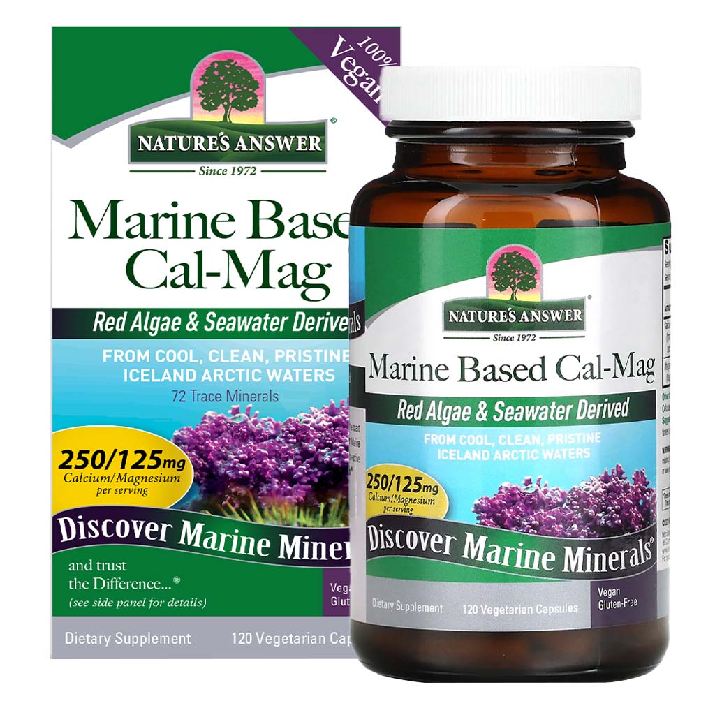 Nature's Answer Marine Based Calcium-Magnesium 250/125mg Vegan Capsules For Bone & Muscle Health, Pack of 120's - Easy Pharmacy LLC