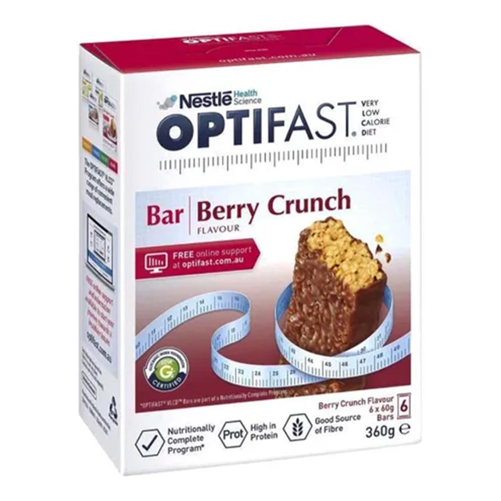 Nestle Optifast VLCD Bar Berry Crunch Bars 60 g 6's - Easy Pharmacy LLC