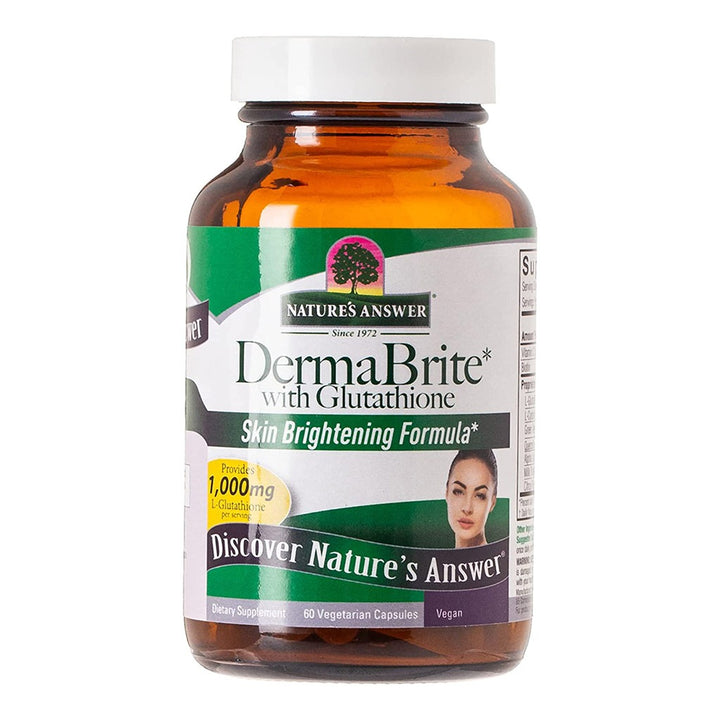 Nature's Answer DermaBrite With Glutathione Vegetarian Capsules For Skin Brightening, Pack of 60's - Easy Pharmacy LLC