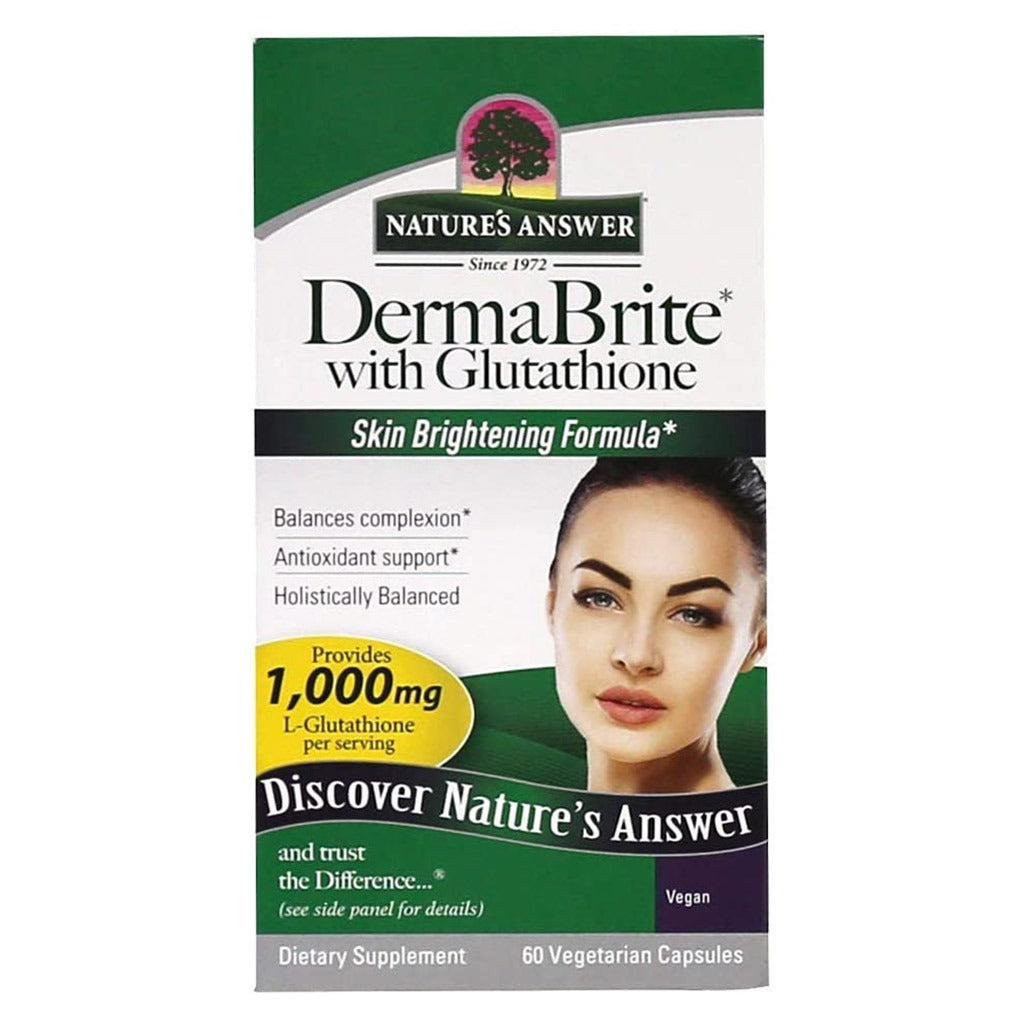 Nature's Answer DermaBrite With Glutathione Vegetarian Capsules For Skin Brightening, Pack of 60's - Easy Pharmacy LLC