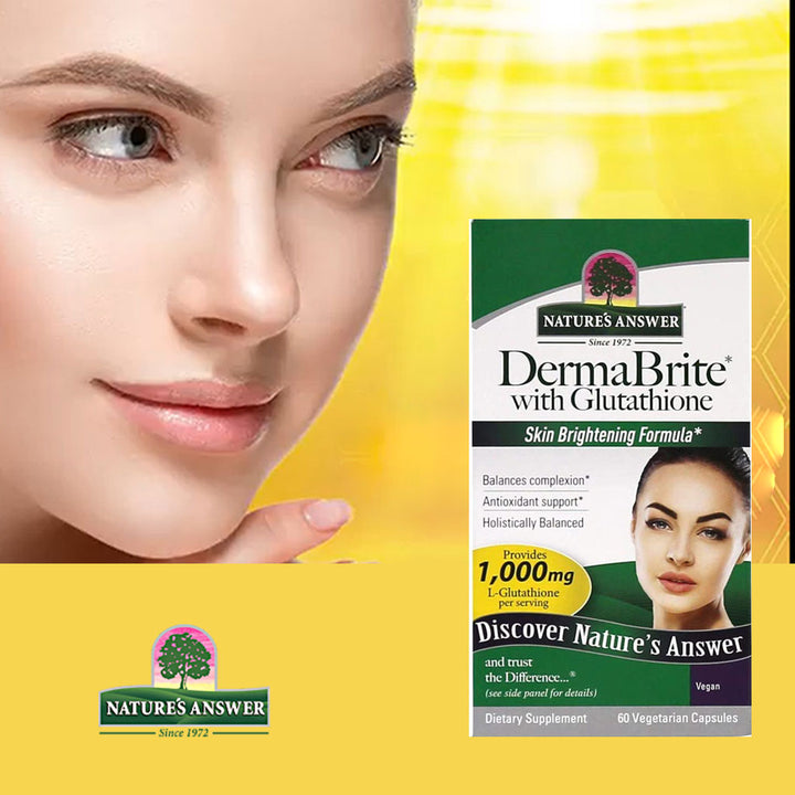 Nature's Answer DermaBrite With Glutathione Vegetarian Capsules For Skin Brightening, Pack of 60's - Easy Pharmacy LLC