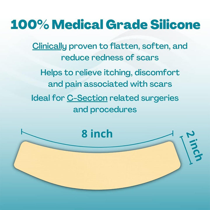 NewGel+ Advanced Medical-Grade 2" x 8" C-Section Strip For C-Section Scar Management, NG-160 Beige, Pack of 1's - Easy Pharmacy LLC