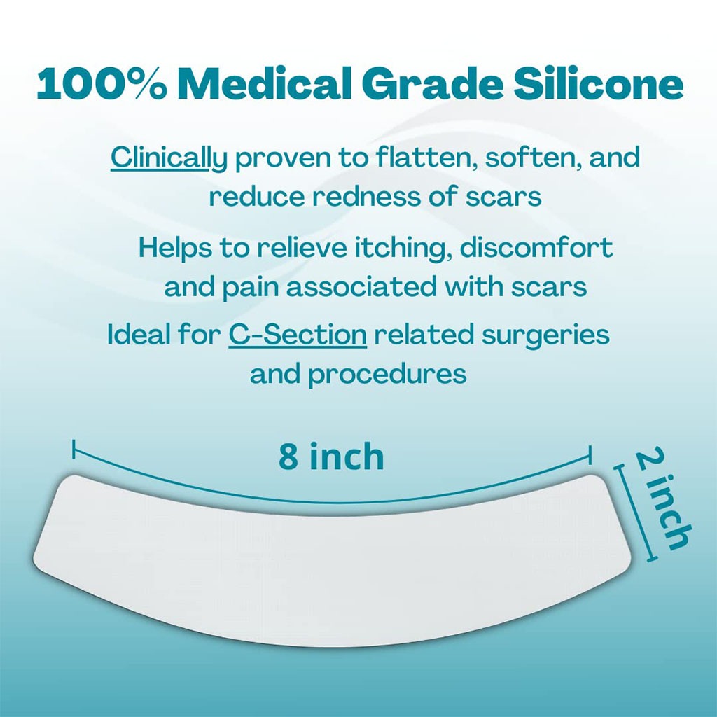 NewGel+ Advanced Medical-Grade 2" x 8" C-Section Strip For C-Section Scar Management, NG-360 Clear, Pack of 1's - Easy Pharmacy LLC