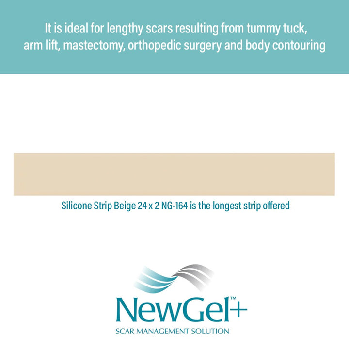 NewGel+ 24" x 2" Abdomen/Extremity Silicone Strip, Beige NG-164, Pack of 1's - Easy Pharmacy LLC