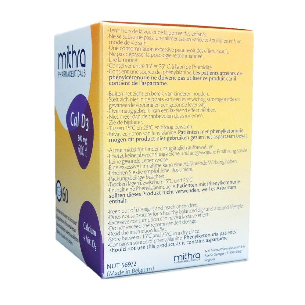 Mithra Cal D3 Chewable Tablets 60's - Easy Pharmacy LLC