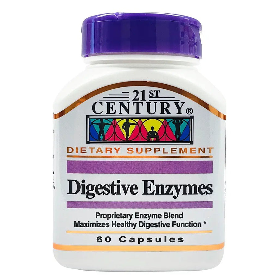 21st Century Digestive Enzymes Capsules For Healthy Digestive Function 60 Count Dietary Supplement