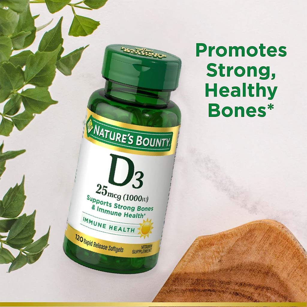 Nature's Bounty Vitamin D3 1000IU Softgels 120's - Easy Pharmacy LLC