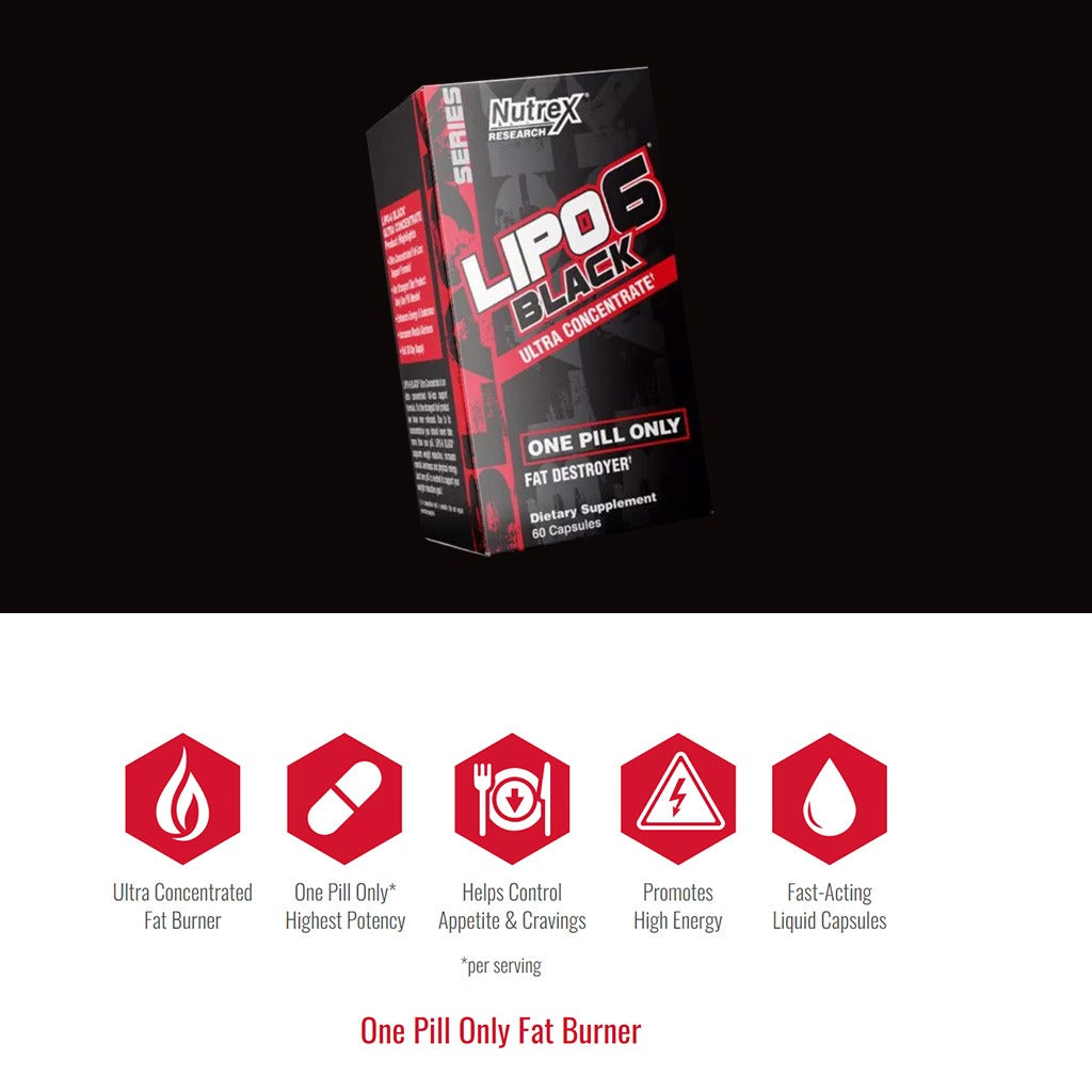 Nutrex Lipo 6 Black Ultra Concentrate Fat Destroyer Capsule 60's - Easy Pharmacy LLC