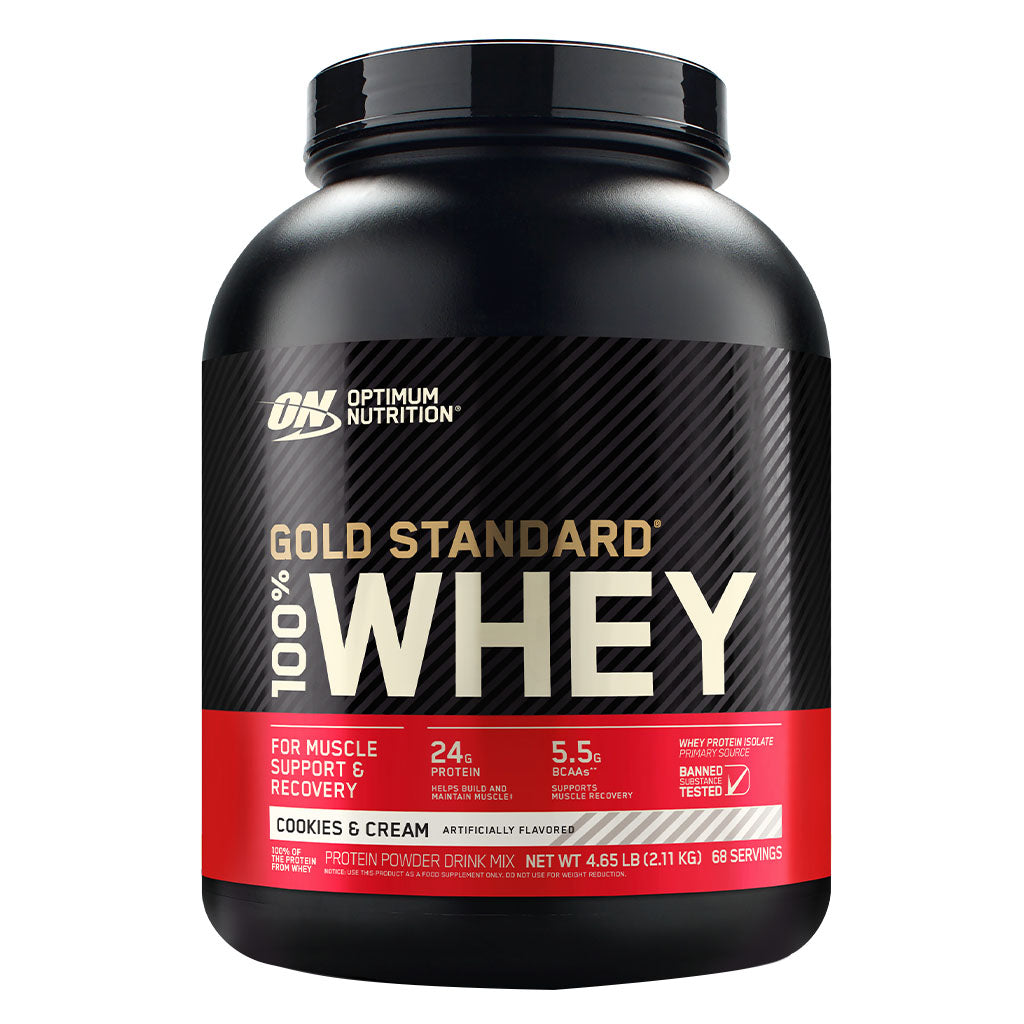 Optimum Nutrition Gold Standard 100% Whey Protein Powder Drink Mix Cookies & Cream Powder 5lb - Easy Pharmacy LLC