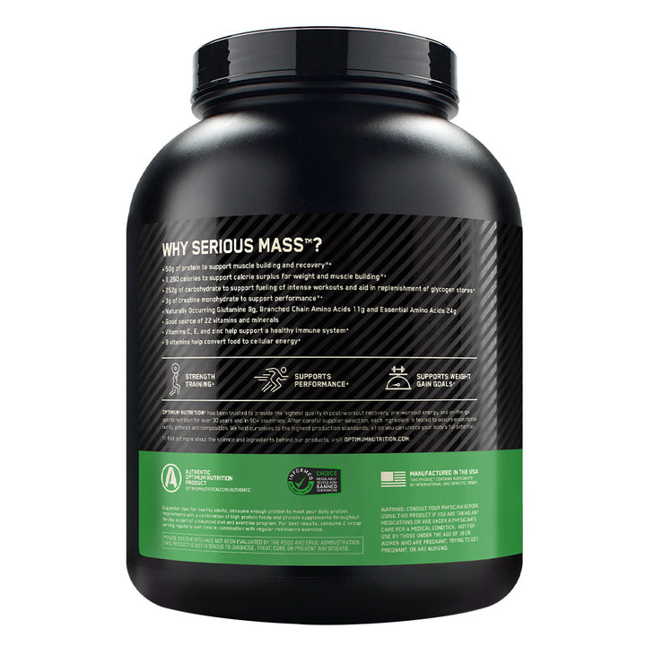 Optimum Nutrition Serious Mass Powder Chocolate 6lb - Easy Pharmacy LLC