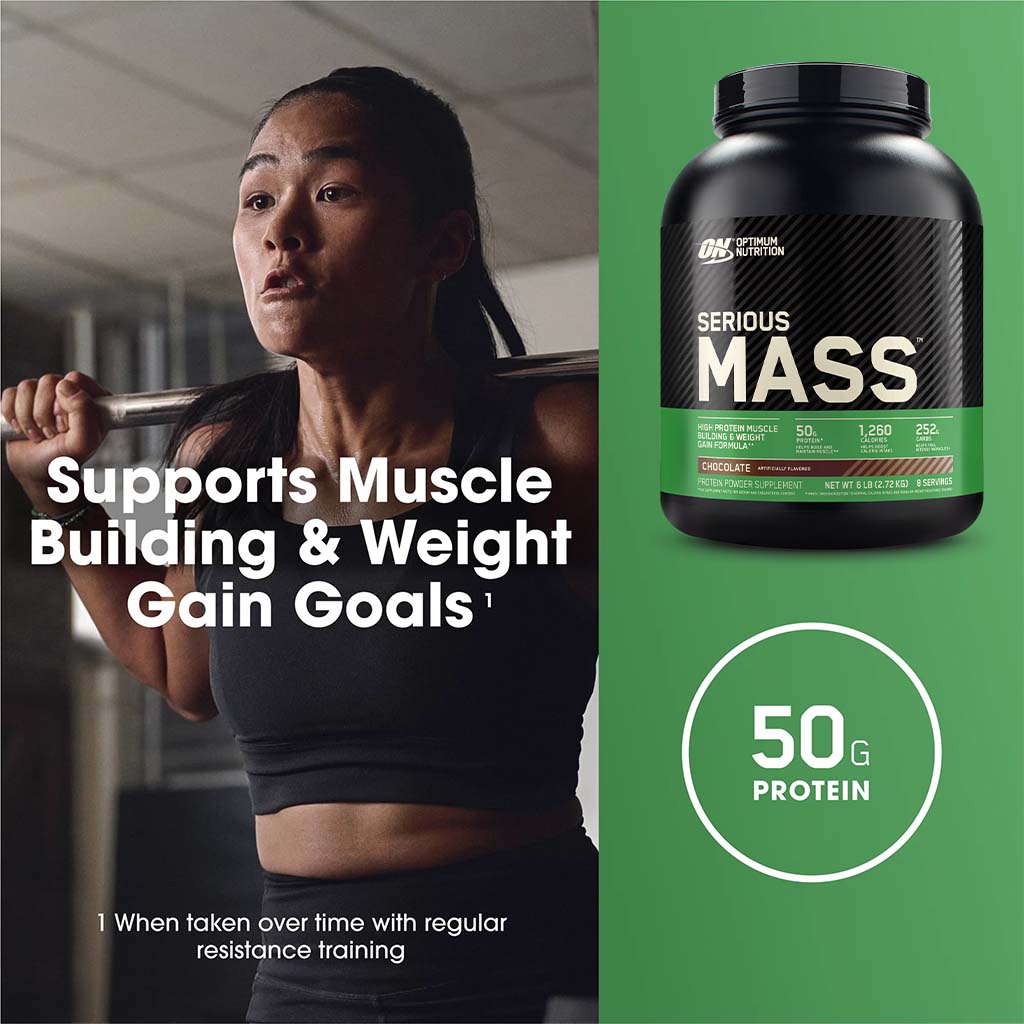 Optimum Nutrition Serious Mass Powder Chocolate 6lb - Easy Pharmacy LLC