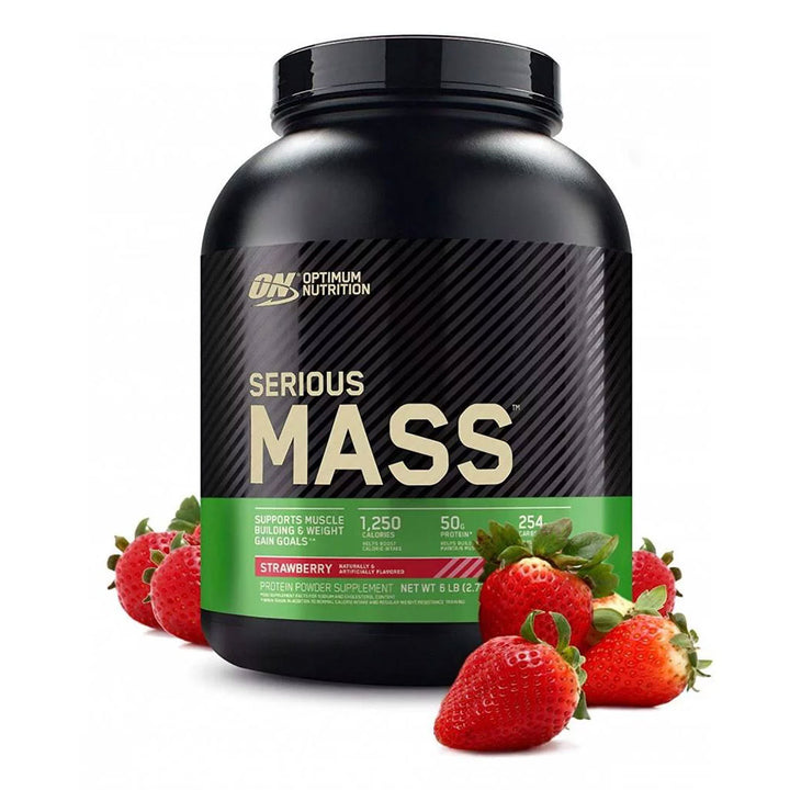 Optimum Nutrition Serious Mass Strawberry Flavor Protein Powder 6lb - Easy Pharmacy LLC