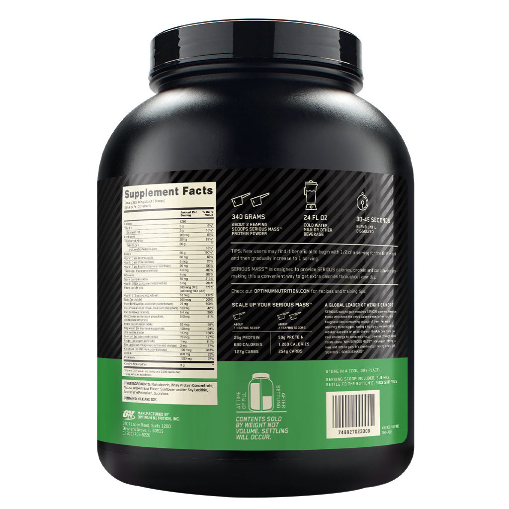 Optimum Nutrition Serious Mass Vanilla Flavor Protein Powder 6lb - Easy Pharmacy LLC