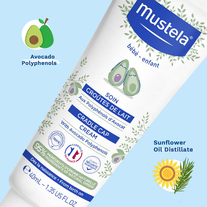 Mustela Baby Cradle Cap Cream For Newborns, Fragrance-Free 40ml - Easy Pharmacy LLC