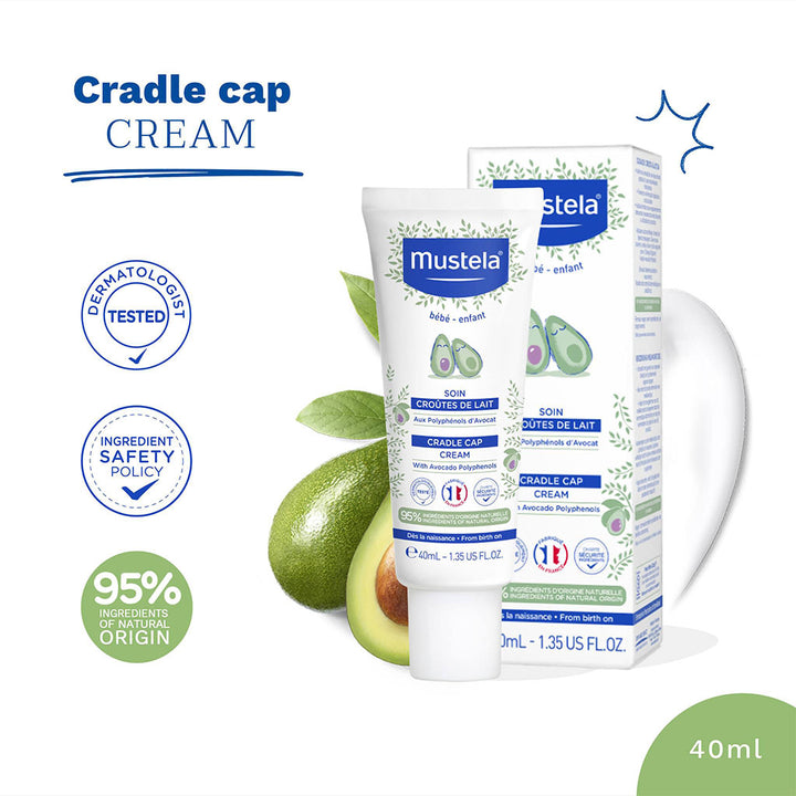 Mustela Baby Cradle Cap Cream For Newborns, Fragrance-Free 40ml - Easy Pharmacy LLC
