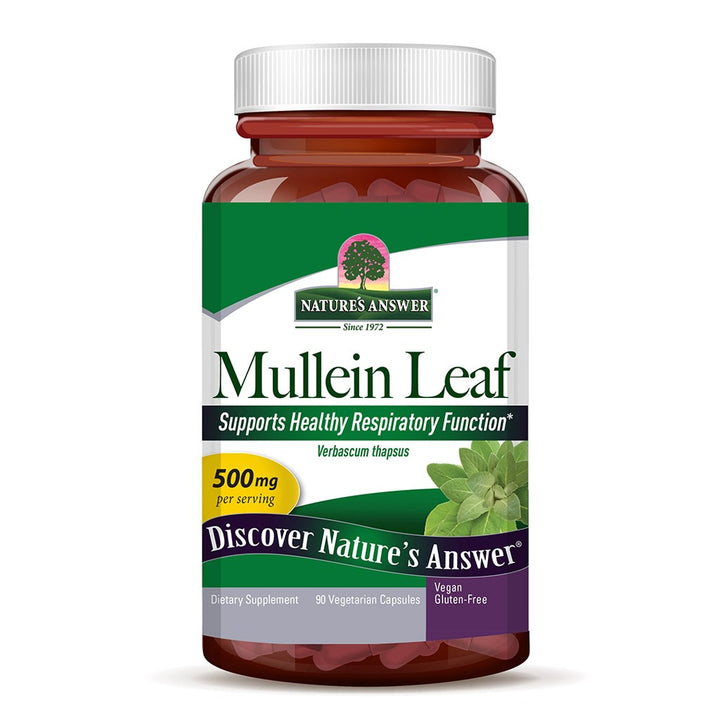 Nature's Answer Mullein Leaf 500mg Vegan Capsules For Respiratory Health, Pack of 90's - Easy Pharmacy LLC